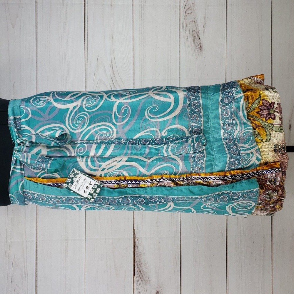 Darn Good Yarn Sari Silk Wrap Skirt Tea Goddess